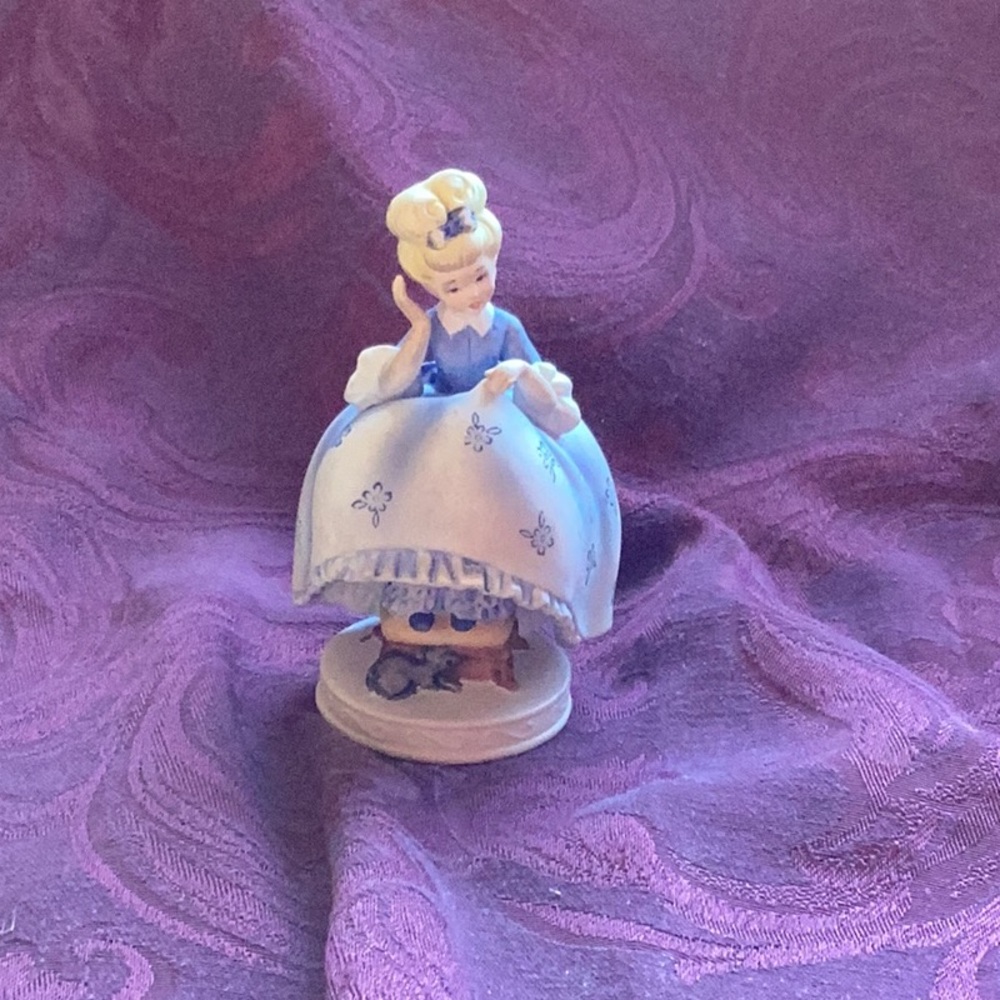 Lefton China Porcelain Figurine with Blue Dress.